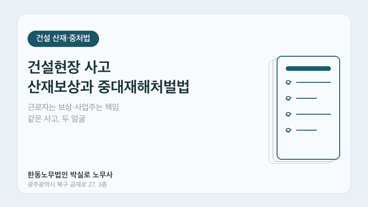 광주산재노무사 박실로 노무사 - 건설현장 산재와 중대재해처벌법 대표이미지